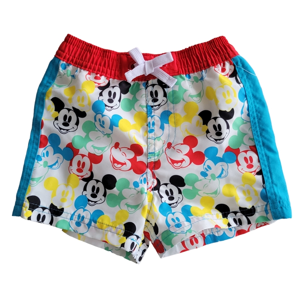 3 for $15 Disney Swim Trunks Shorts Size 6-9 Months Colorful Mickey Mouse